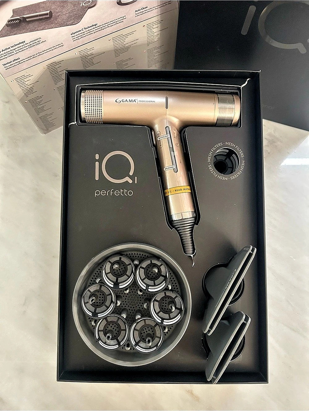 Gama Professional iQ Perfetto Professional Hair Dryer in Rose Gold